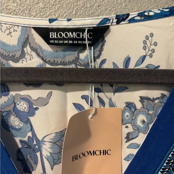 BloomChic Blue and White Patterned Maxi Dress - Picture 2 of 5